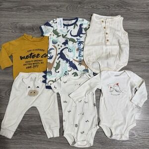 Little Planet 9 Months Baby Boy Bodysuit Dinosaur Lot 6-Piece‎ Many Brands Pants